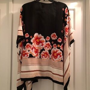 Steve Madden Black and Red Floral Blouse